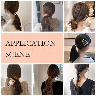 Alloy Ponytail Cuff Rubber Elastic Hair Ties OHAR-P018-A06-1