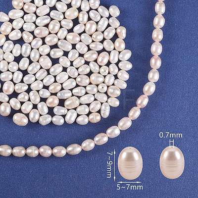 2 Style Natural Cultured Freshwater Pearl Beads Strands PEAR-SZ0001-06-1