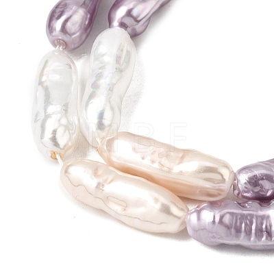 Electroplated Glass Shell Pearl Beads Strands BSHE-B009-C03-7x21mm-1