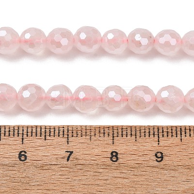 Electroplated Natural Rose Quartz Beads Strands G-B191-A04-6mm-1