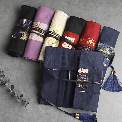 Qilin Pattern Cotton Fabric DIY-WH0579-97B-1