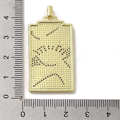 Brass Micro Pave Cubic Zirconia Pendants with Enamel KK-H458-06G-02-1