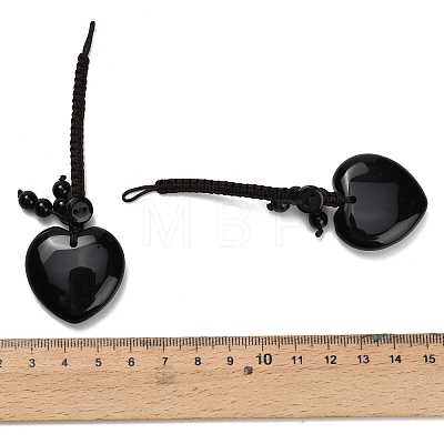 Heart Natural Obsidian Pendant Decorations G-K353-07C-1