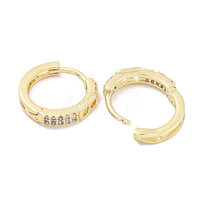 Brass Micro Pave Clear Cubic Zirconia Hoop Earrings for Women EJEW-S228-09G-1