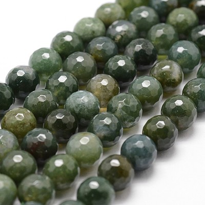 Natural Moss Agate Beads Strands X-G-D840-25-8mm-1