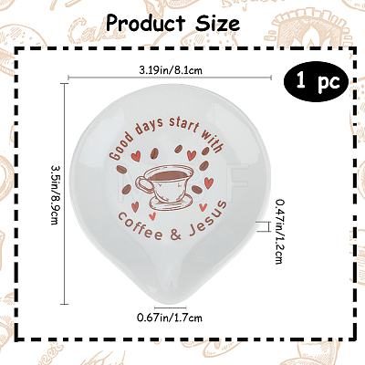 Coffee Cup Pattern Ceramic Spoon Holder AJEW-WH0348-181B-01-1