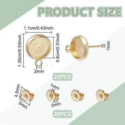 20Pcs Brass Stud Earring Findings KK-UN0006-19-1