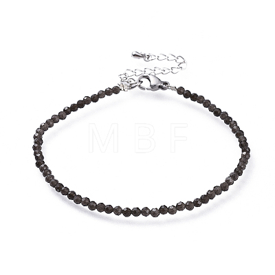 Natural Obsidian Bead Bracelets X-BJEW-JB04555-07-1