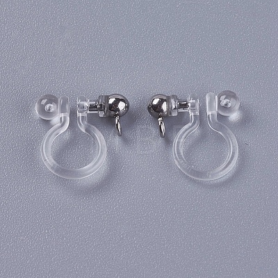 Transparent U Type Alloy Ear Clip PALLOY-WH0009-01P-1