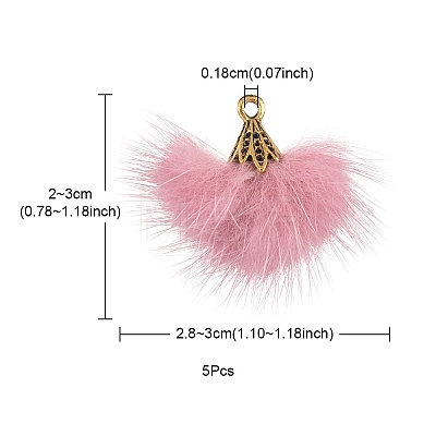 Faux Mink Fur Tassel Pendant Decorations FIND-YW0002-24B-1