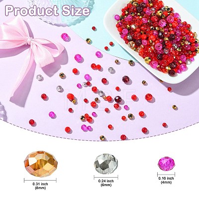 1000Pcs 3 Styles Glass Rondelle Beads GLAA-CJC0009-09B-1