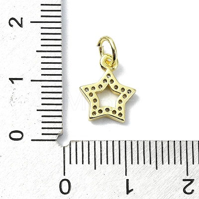 Brass Micro Pave Clear Cubic Zirconia Charms KK-H475-59G-12-1