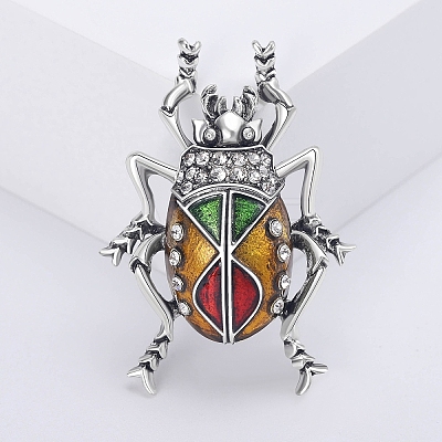 Beetle Alloy Rhinestone Brooches PW-WG9F125-01-1