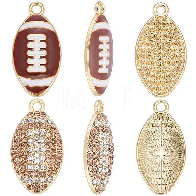 20Pcs 2 Styles Alloy Rhinestone Pendants FIND-SC0022-78-1