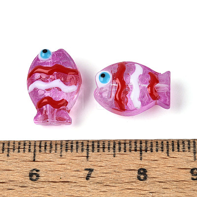 Transparent Glass and Enamel Beads Strands GLAA-T034-01F-1