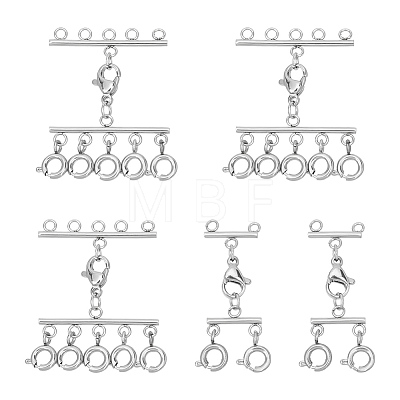Unicraftale 5Pcs 2 Styles Multi-Stand 304 Stainless Steel Chandelier Component Link Clasps FIND-UN0001-66-1