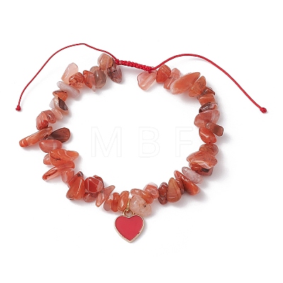 Heart Alloy Enamel Charm Bracelet BJEW-JB10019-1
