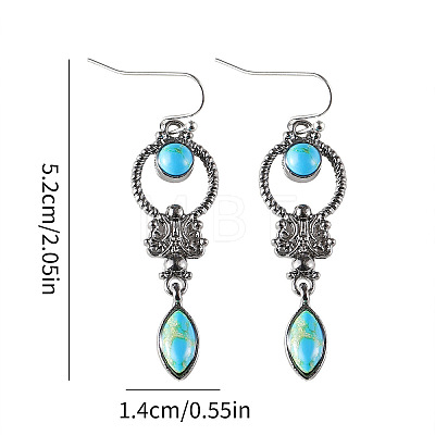 Alloy Synthetic Turquoise Dangle Earrings FS-WGD578F-01-1