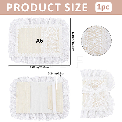 Polyester Lace Book Covers OFST-WH0002-59D-1