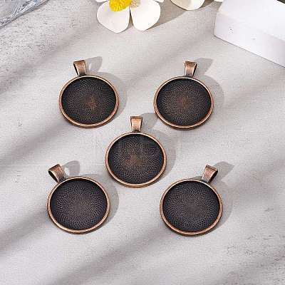Tibetan Style Alloy Pendant Cabochon Settings LS-TIBE-R295-055R-FF-1