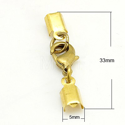 Clip Ends With Lobster Claw Clasps KK-G144-G-1