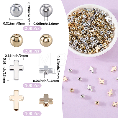 600Pcs 4 Styles CCB Plastic Beads CCB-SP0001-15-1