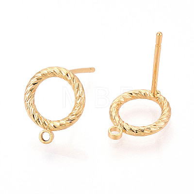 Brass Stud Earring Findings MAK-T011-13G-1