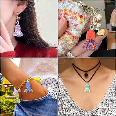 10Pcs 10 Colors Cotton Tassel Pendants FIND-YW0011-74-1