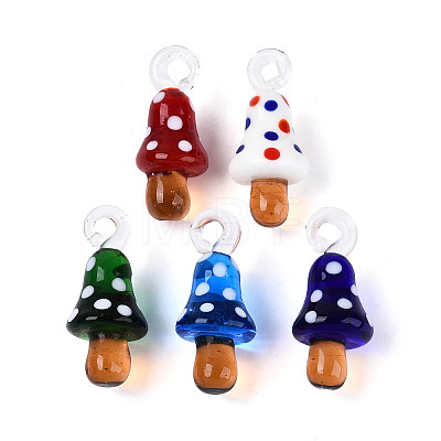 Handmade Lampwork Pendants LAMP-T025-05M-1