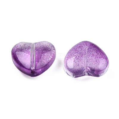 Transparent Spray Painted Glass Beads GLAA-N035-030-C06-1