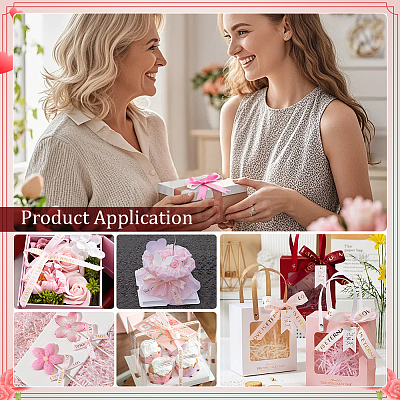 6Rolls 6 Colors Mother's Day Polyester Ribbon OCOR-PH0036-75B-1