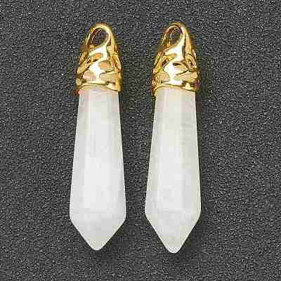 Bullet Natural White Jade Pendants G-E332-C27-G-1