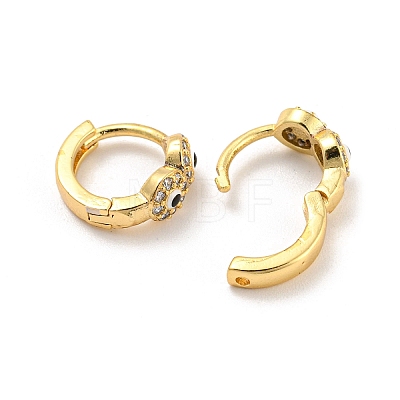 Evil Eye Real 18K Gold Plated Brass Hoop Earrings EJEW-L269-082G-1