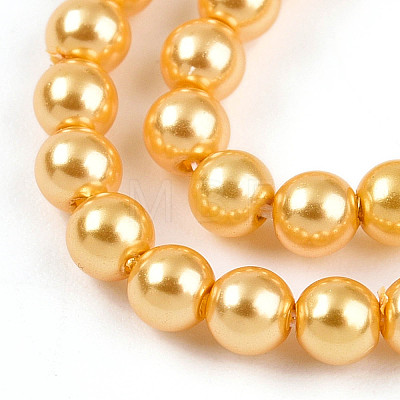 Baking Painted Pearlized Glass Pearl Bead Strands HY-N002-3mm-A08-1