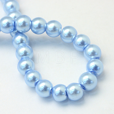 Baking Painted Pearlized Glass Pearl Round Bead Strands HY-Q003-10mm-24-1