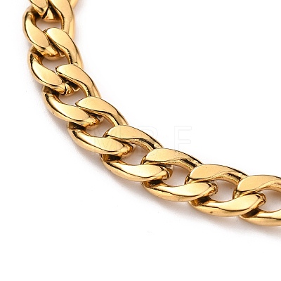 Woman's 304 Stainless Steel Cuban Link Chain Bracelets BJEW-JB05611-01-1