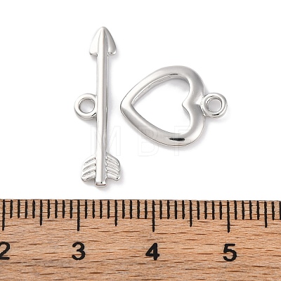 Heart Brass Toggle Clasps KK-S403-21P-1