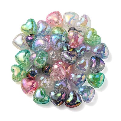 Transparent Crackle Acrylic Beads OACR-P010-14-1