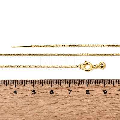 1.2MM Brass Box Chain Asjustable Slider Necklaces NJEW-C116-01G-1