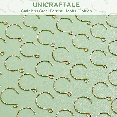 Unicraftale 40Pcs Ion Plating(IP) 304 Stainless Steel Earring Hooks STAS-UN0036-42-1