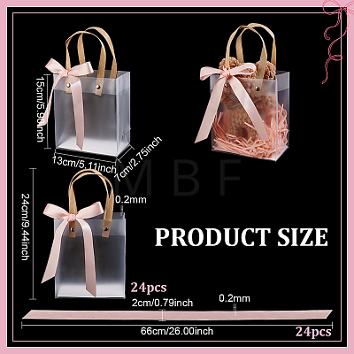 Rectangle Frosted PVC Packing Tote Bags ABAG-WH0032-128-1