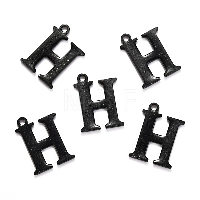 304 Stainless Steel Alphabet Charms STAS-H122-H-EB-1