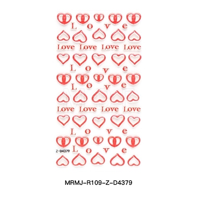 Valentine's Day 5D Love Nail Art Sticker Decals MRMJ-R109-Z-D4379-1