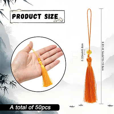 50Pcs 10 Colors Polyester Tassel Decorations OCOR-YW0001-26-1