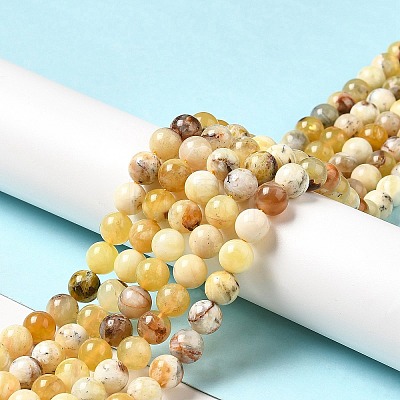 Natural Yellow Opal Beads Strands G-G992-A02-C-1