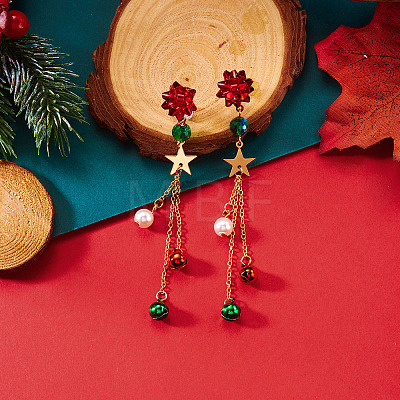 Alloy Enamel Dangle Stud Earrings FS-WG05549-01-1