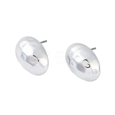 Oval CCB Plastic Stud Earrings for Women EJEW-Q382-01P-1