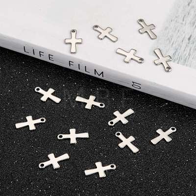 Stainless Steel Tiny Cross Charms STAS-Q168-07-1