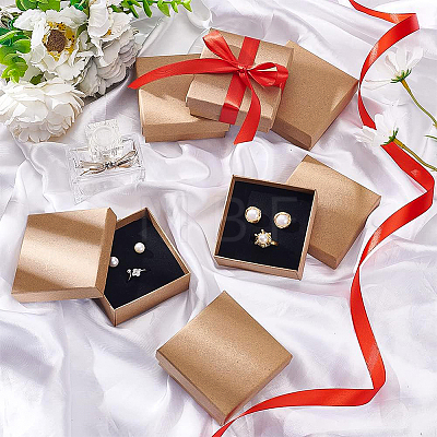 Kraft Paper Cardboard Jewelry Set Boxes CBOX-BC0001-10-1