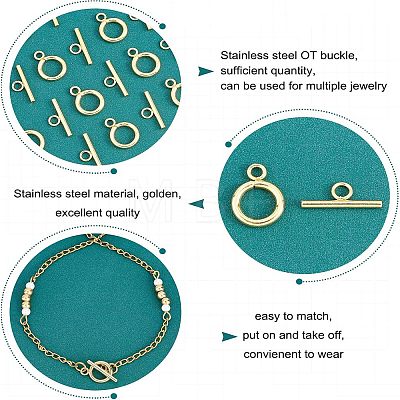 Unicraftale 20Set 304 Stainless Steel Toggle Clasps STAS-UN0033-53-1